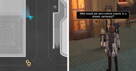 Honkai Star Rail - Angry Gear Location - People Looking at an Ice Cream Sign in Golden Hour