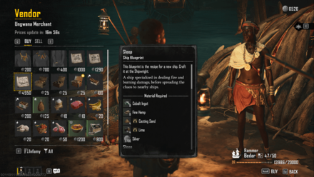 Skull and Bones - Blaster Blueprint Vendor