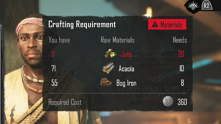 Skull and Bones Materials for Ship Building