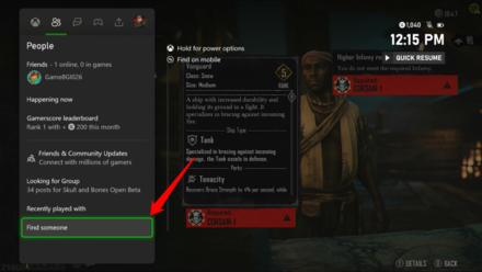 Skull and Bones Find Friends Xbox