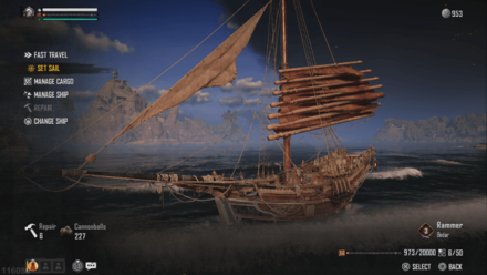 Skull and Bones - Sailing UI