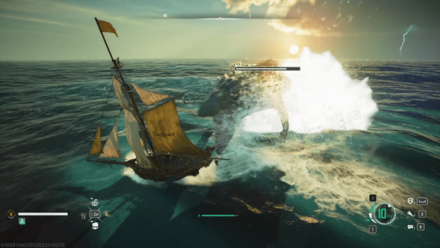 Skull and Bones - Evade its Attacks by Circling Around. mode:scale