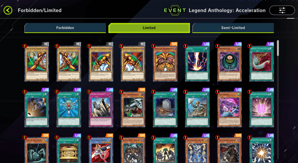 Master Duel - Legend Anthology Acceleration Festival Banlist