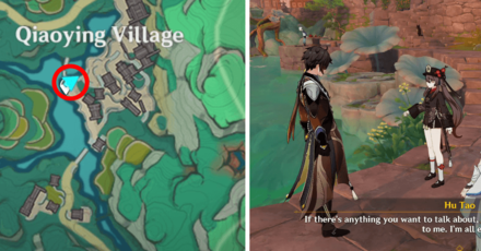 Genshin - Lantern Rite 2024 Character Locations - Zhongli and Hu Tao