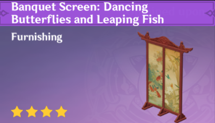 Genshin Impact - How to Get Banquet Screen: Dancing Butterflies and Leaping Fish Furnishing