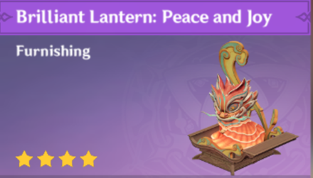 Genshin Impact - How to Get Brilliant Lantern: Peace and Joy Furnishing