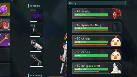 Palworld - Weapon and Party