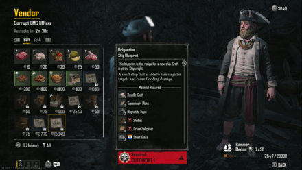 Skull and Bones - Brigantine Blueprint