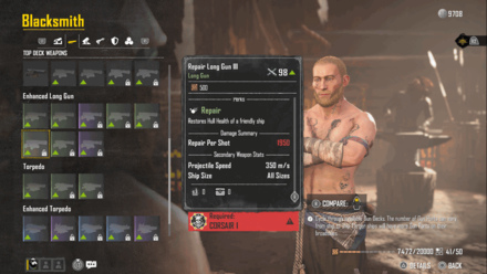 Skull and Bones - Equip Repair Weapons