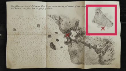 Skull and Bones - Treasure Map Landmark Drawing