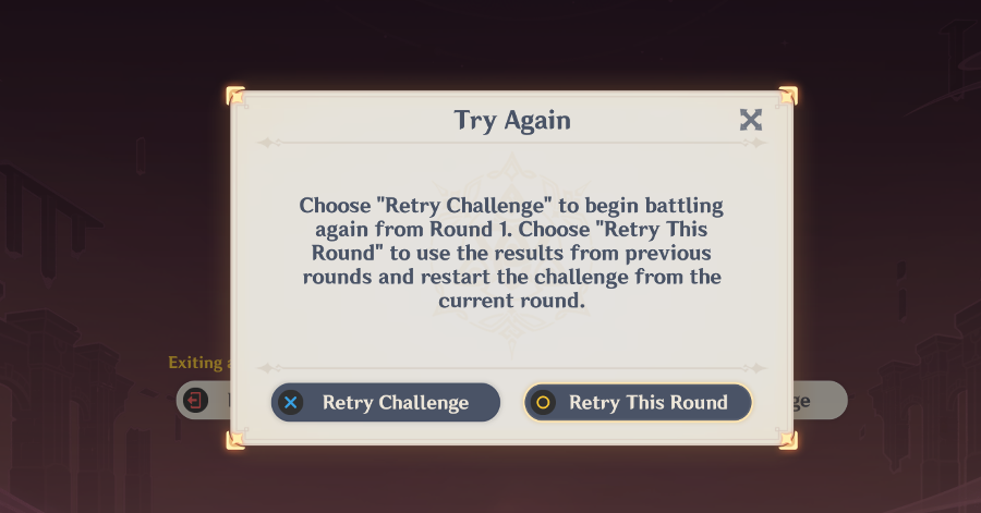 Genshin - Triumphant Frenzy - Retry Challenge and Retry This Round