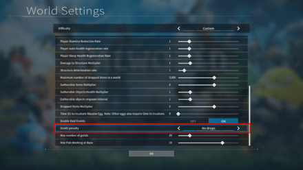 Palworld - Change Death Penalty