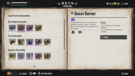 Skull and Bones - Uncut Garnet