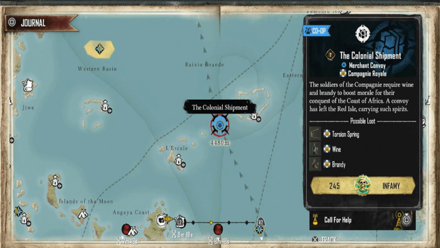 Skull and Bones - The Colonial Shipment Map