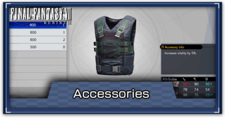 FF7 Rebirth - List of All Accessories