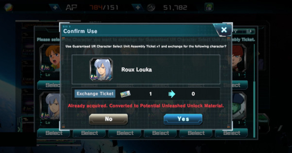 Roux Louka Ticket - Gundam UC Engage