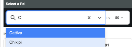 Select a Pal - IV Calculator Palworld