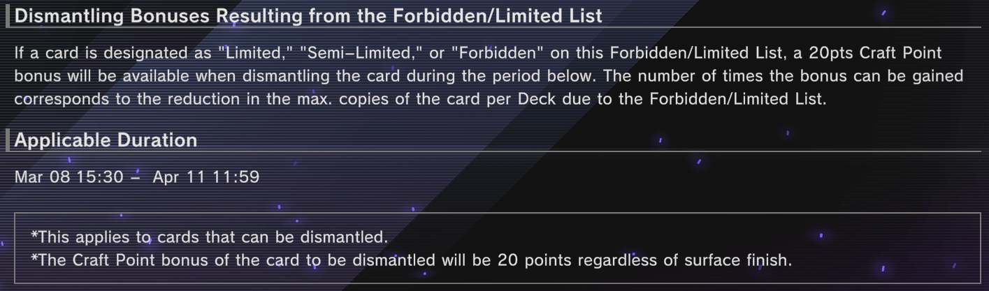 Master Duel - Dismantling Bonus - March 8 2024