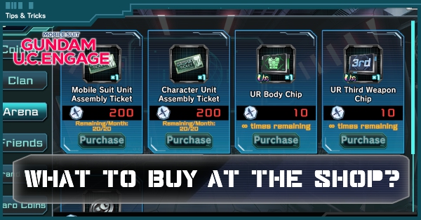 What to buy at the Shop - Gundam UC Engage