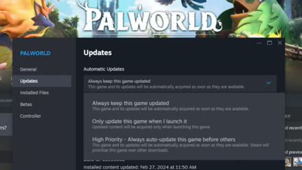 Palworld - Activate-Deactivate Steam Auto-Update