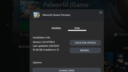 Palworld - Check Updates on Xbox Game Pass