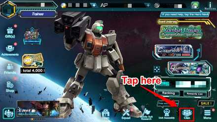 Menu - Gundam UC Engage