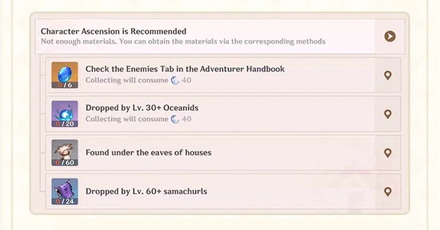 Genshin Impact What is the Training Guide - Select Which Aspect to Improve - Character Level