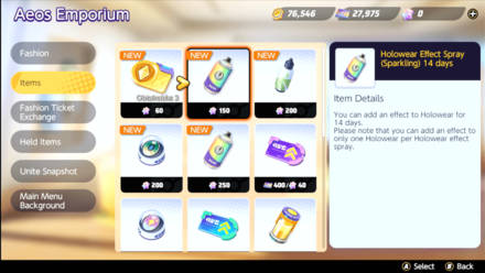 Pokemon UNITE - Holowear Effect Spray in Aeos Emporium.png