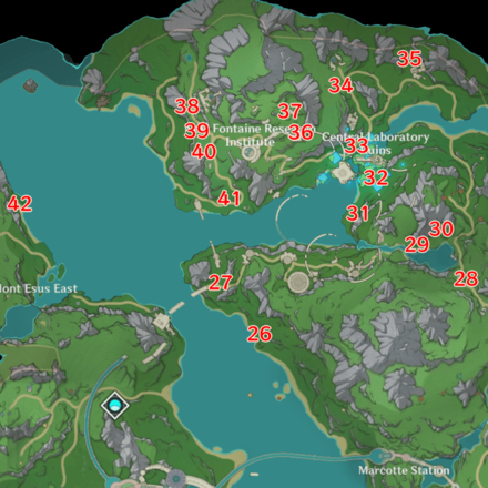 Genshin - Fontaine Remarkable Chest Map for 4.1