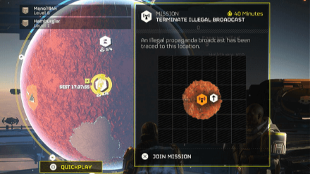 Helldivers 2 - Mission timer screen