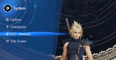 Final Fantasy 7 Rebirth - DLC Bonuses in System Menu
