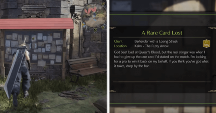 FF7 Rebirth - Accept A Rare Card Lost in the Kalm noticeboard.png