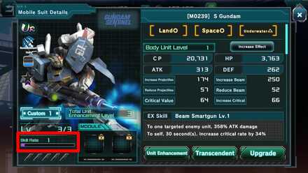 Skill Rate - Gundam UC Engage