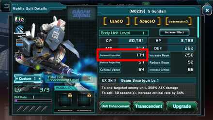 Increase Projectiles - Gundam UC Engage