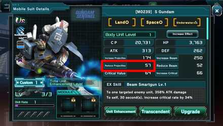 Reduce Projectiles - UC Gundam Engage