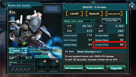 Increase Critical - Gundam UC Engage