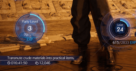 FF7 Rebirth - Party EXP Farming Guide - Party Level Screen