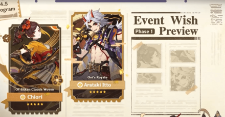 Genshin Impact Version 4.5 Phase 1 banners