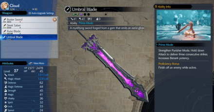 Final Fantasy 7 Rebirth - Umbral Blade
