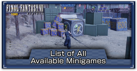 FF7 Rebirth - List of All Available Minigames and Locations