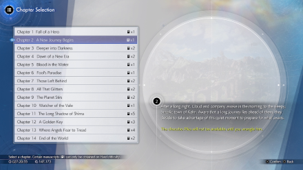 FF7 Rebirth - Romance and Relationship Guide Chapter Selection