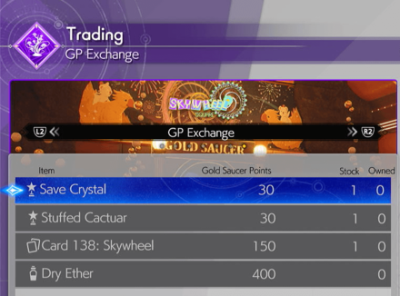 FF7 Rebirth What to Spend GP On and All Gold Saucer Items - Skywheel Square
