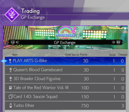 FF7 Rebirth What to Spend GP On and All Gold Saucer Items - Wonderment Square