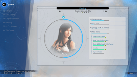 FF7 Rebirth - Check the Play Log to See the Relationship Status of Party Members