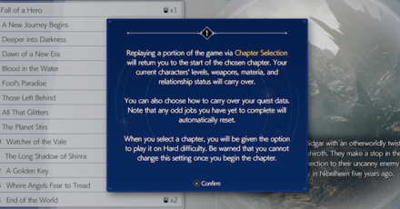 FF7 Rebirth Chapter Select Explained