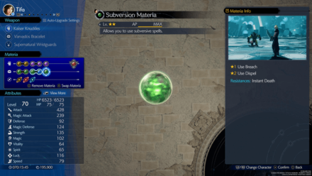 FF7 Rebirth - Subversion Materia