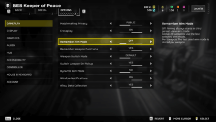 Helldivers 2 - Remember Aim Mode Setting