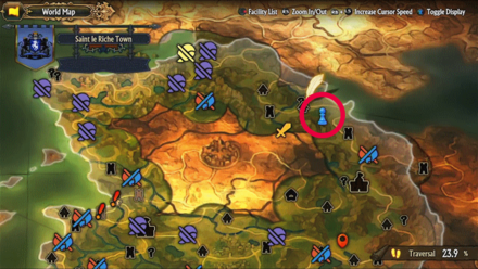 Unicorn Overlord - Divine Shard Cornia 40 Map Location