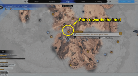 FF7 Rebirth - Cosmo Canyon Phenomenon Intel 3 Map