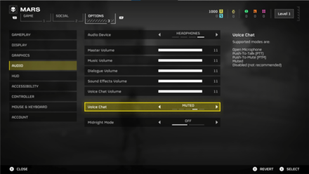 Helldivers 2 - Voice chat settings